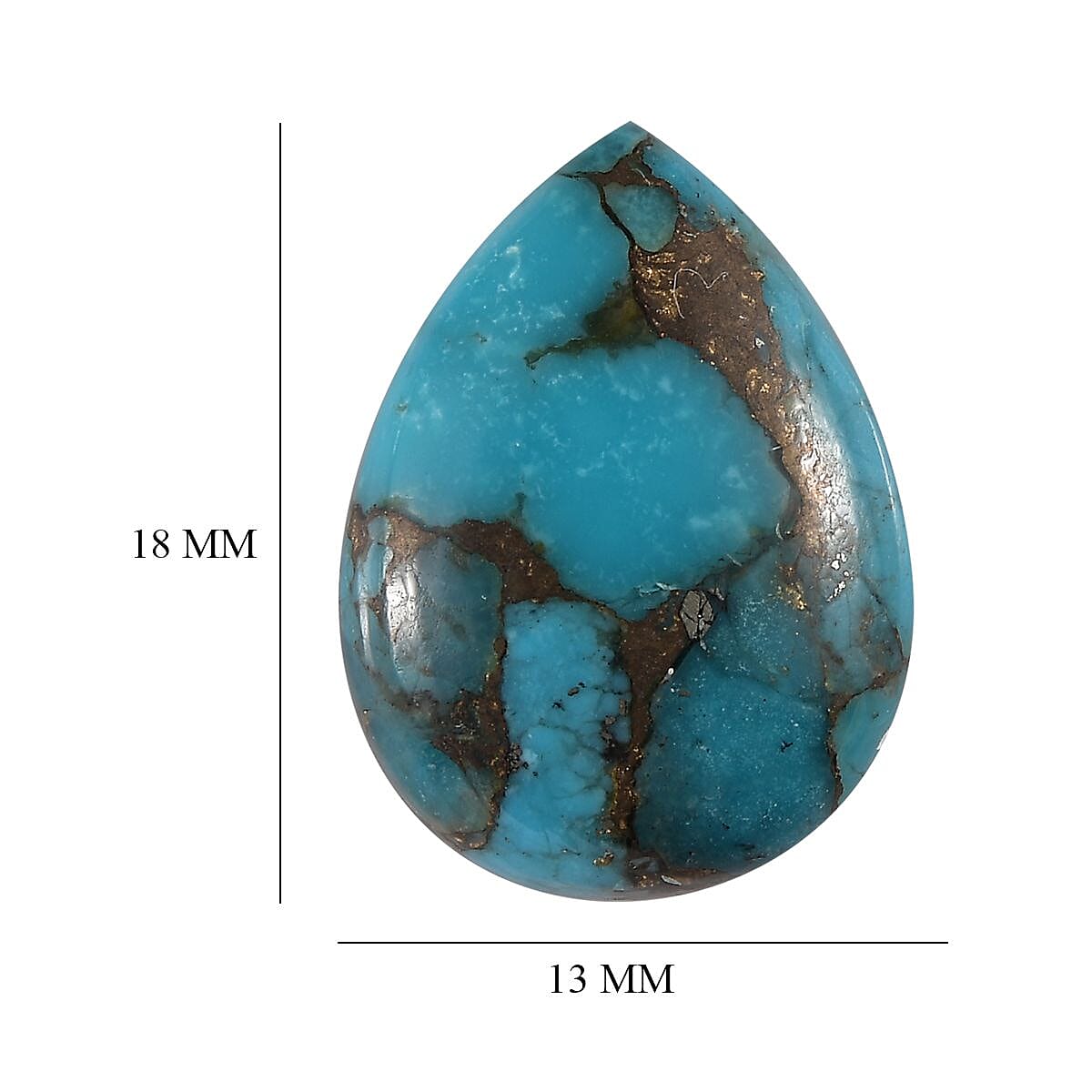 Blue Turquoise Pear 18x13 mm