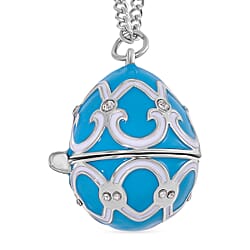 Designer Inspired - Enamled Openable Egg Pendant - Green