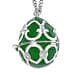Designer Inspired - Enamled Cubic Zirconia Openable Egg Pendant