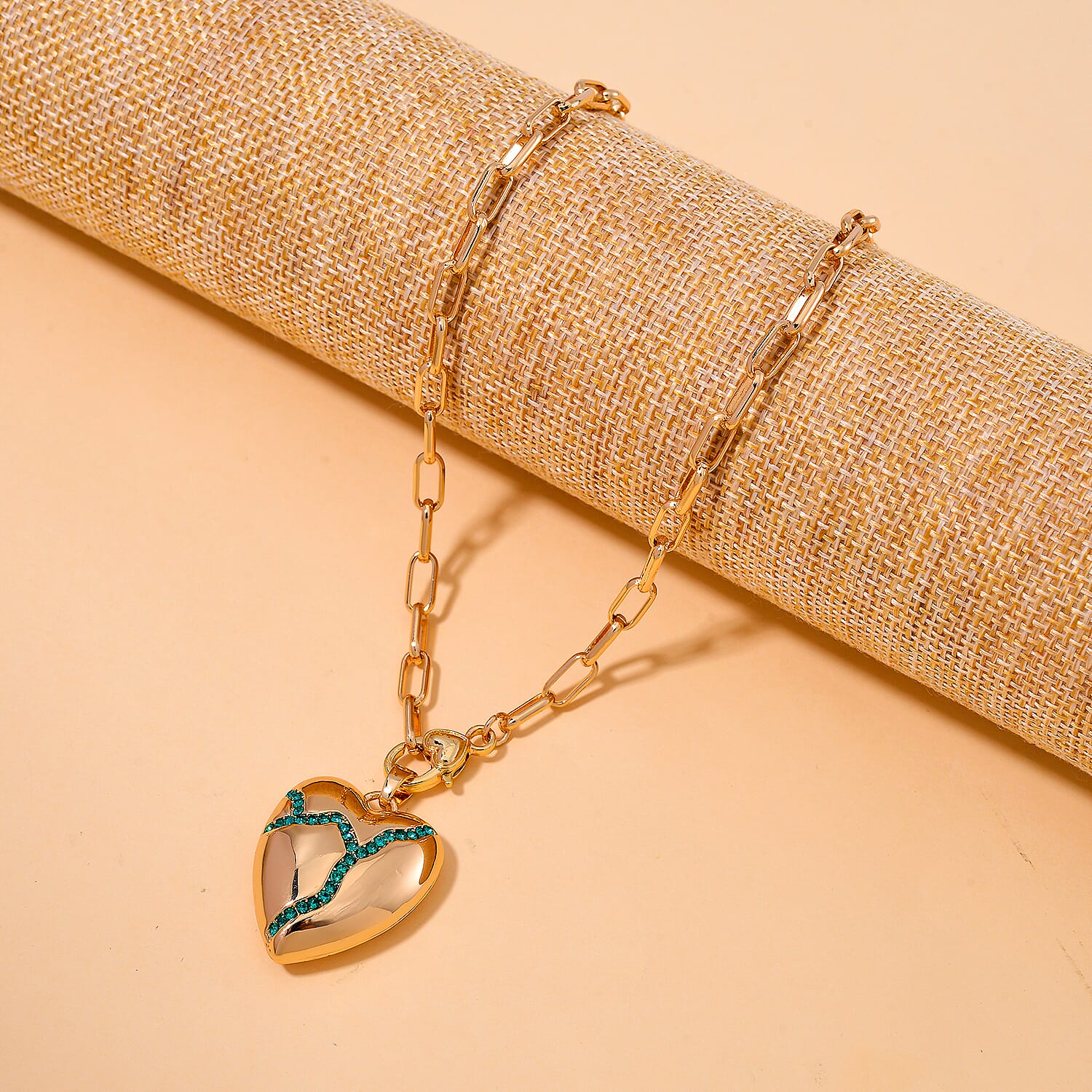 Designer Inspired - Green Crystal Necklace (Size - 24)