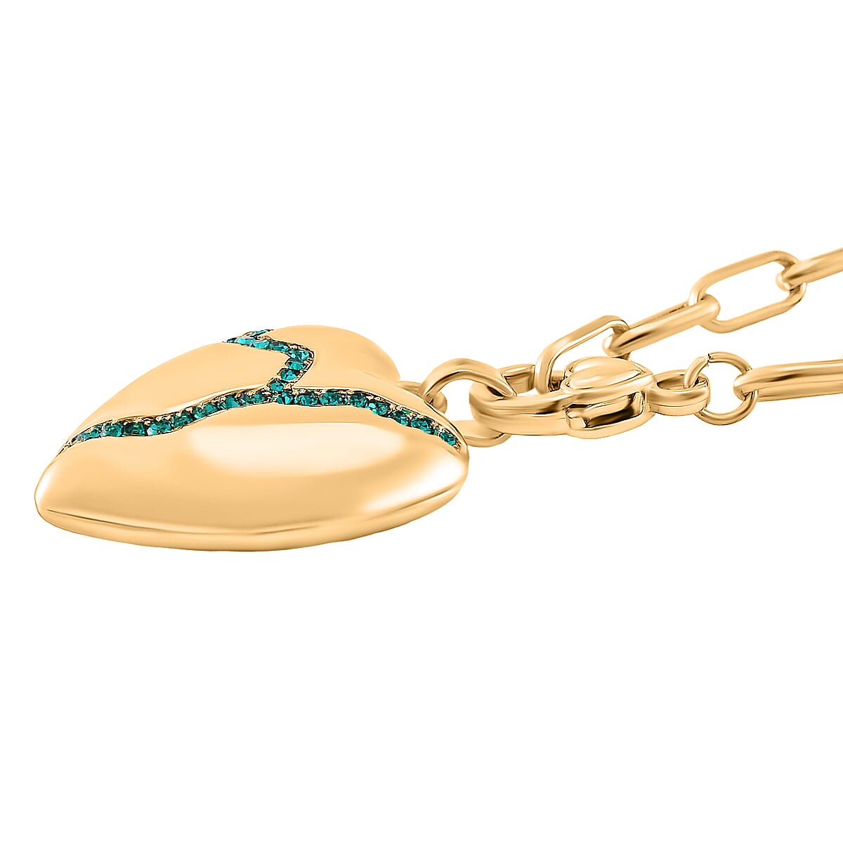 Designer Inspired - Green Crystal Necklace (Size - 24)