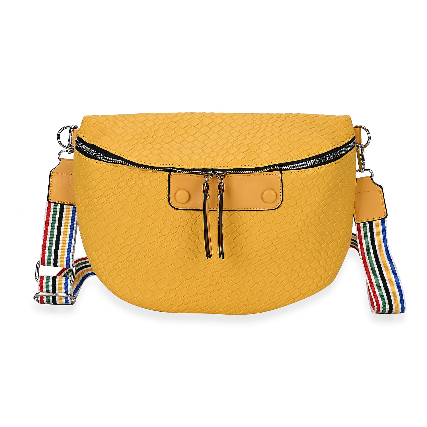 Leatherette Weave Pattern Chest Pack - Yellow Leatherette Weave Pattern Chest Pack - Yellow