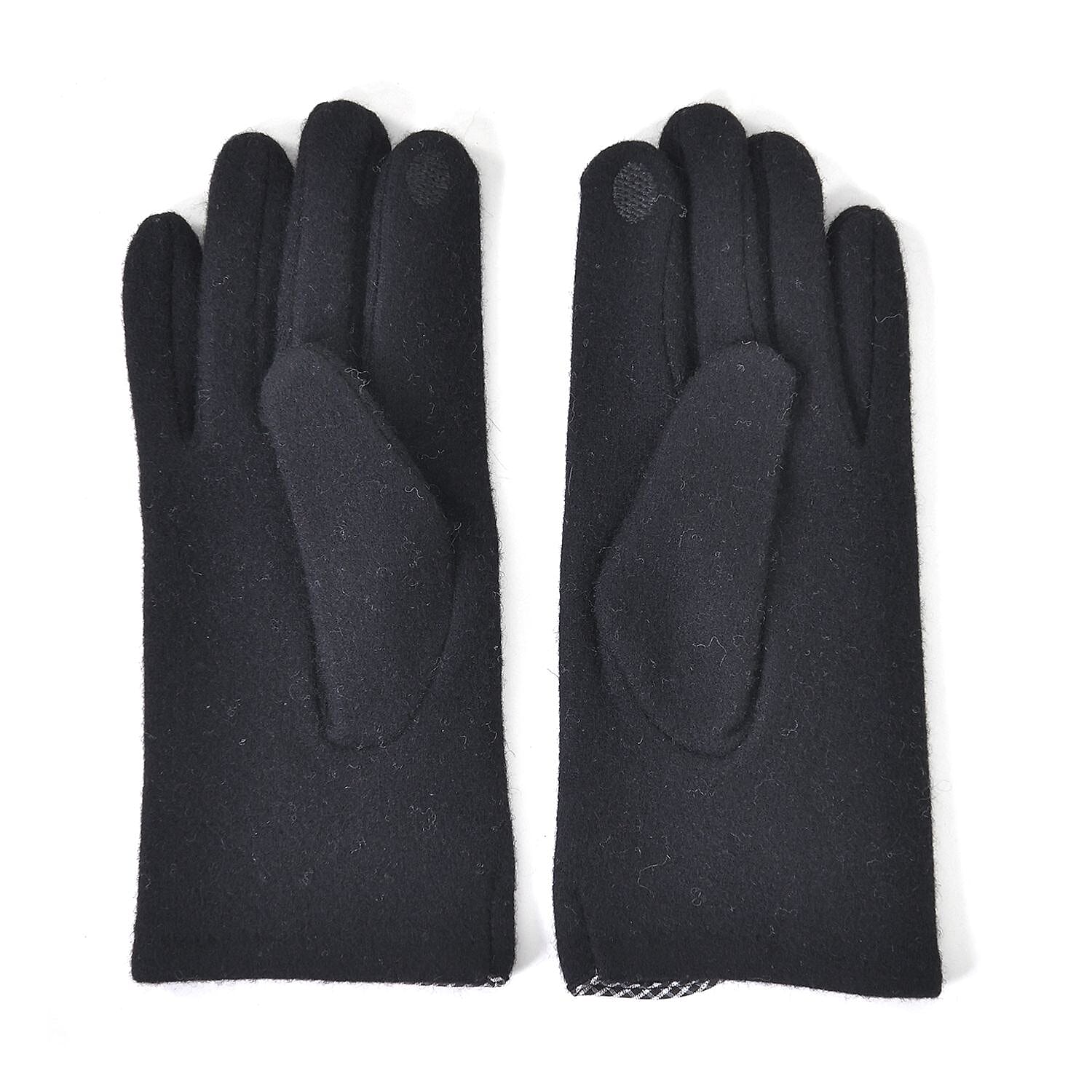 Cashmere Wool Winter Gloves - Black