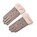 Luxurious Cashmere Beaded Gloves with Faux Fur Cuffs - Grey