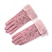 Luxurious Cashmere Beaded Gloves with Faux Fur Cuffs - Grey