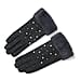 Luxurious Cashmere Beaded Gloves with Faux Fur Cuffs - Grey
