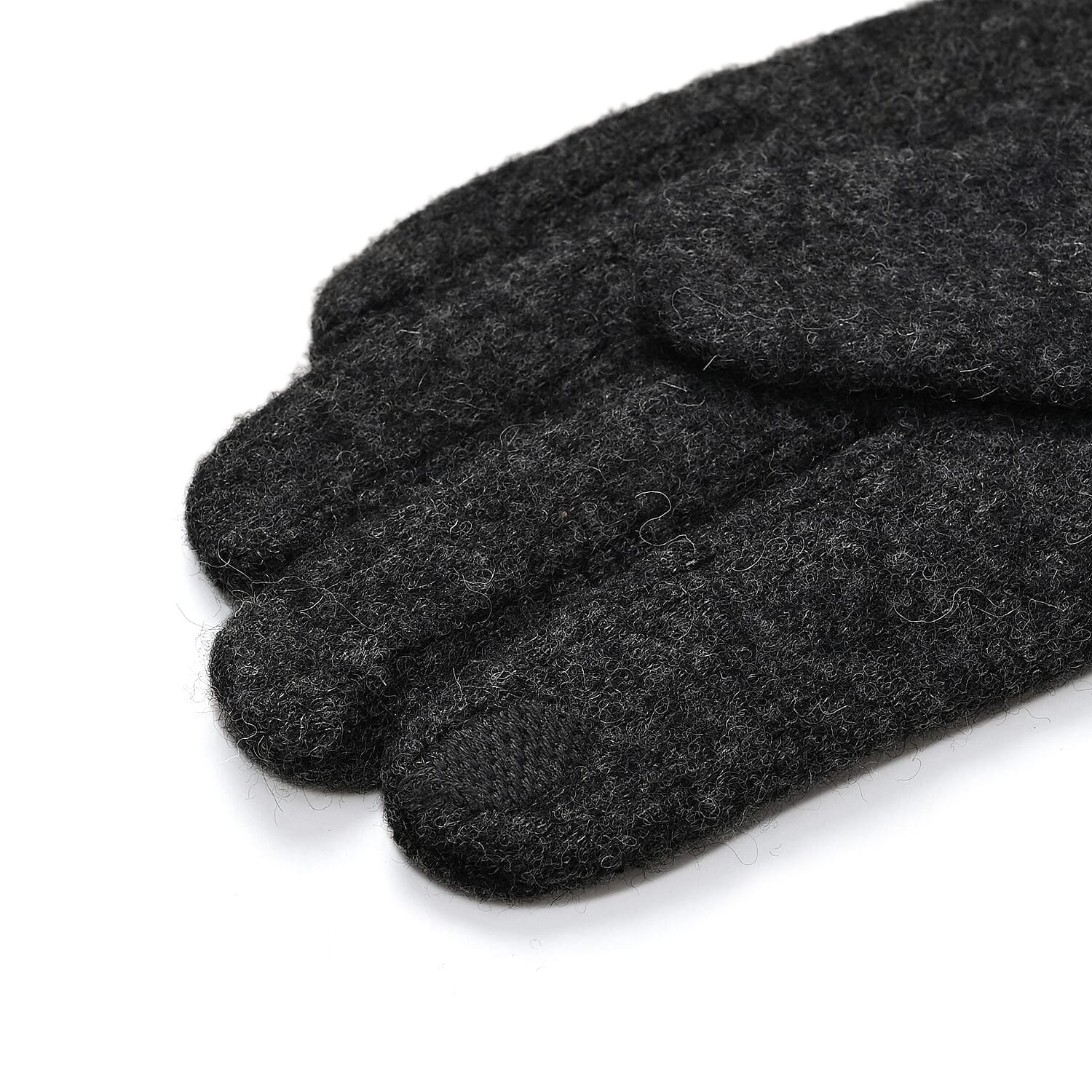 Luxurious Cashmere Beaded Gloves with Faux Fur Cuffs - Grey