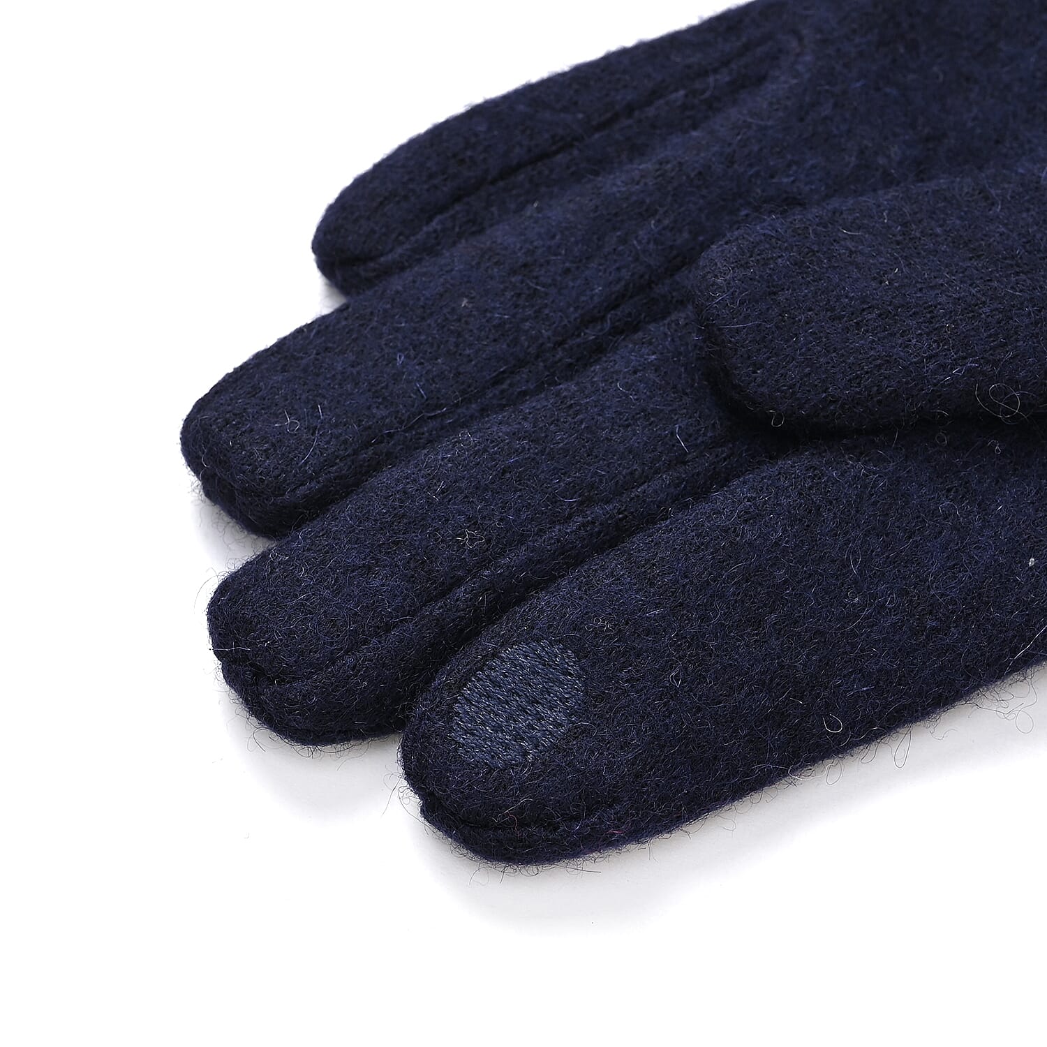 Cashmere Gloves with Rhinestone - Navy