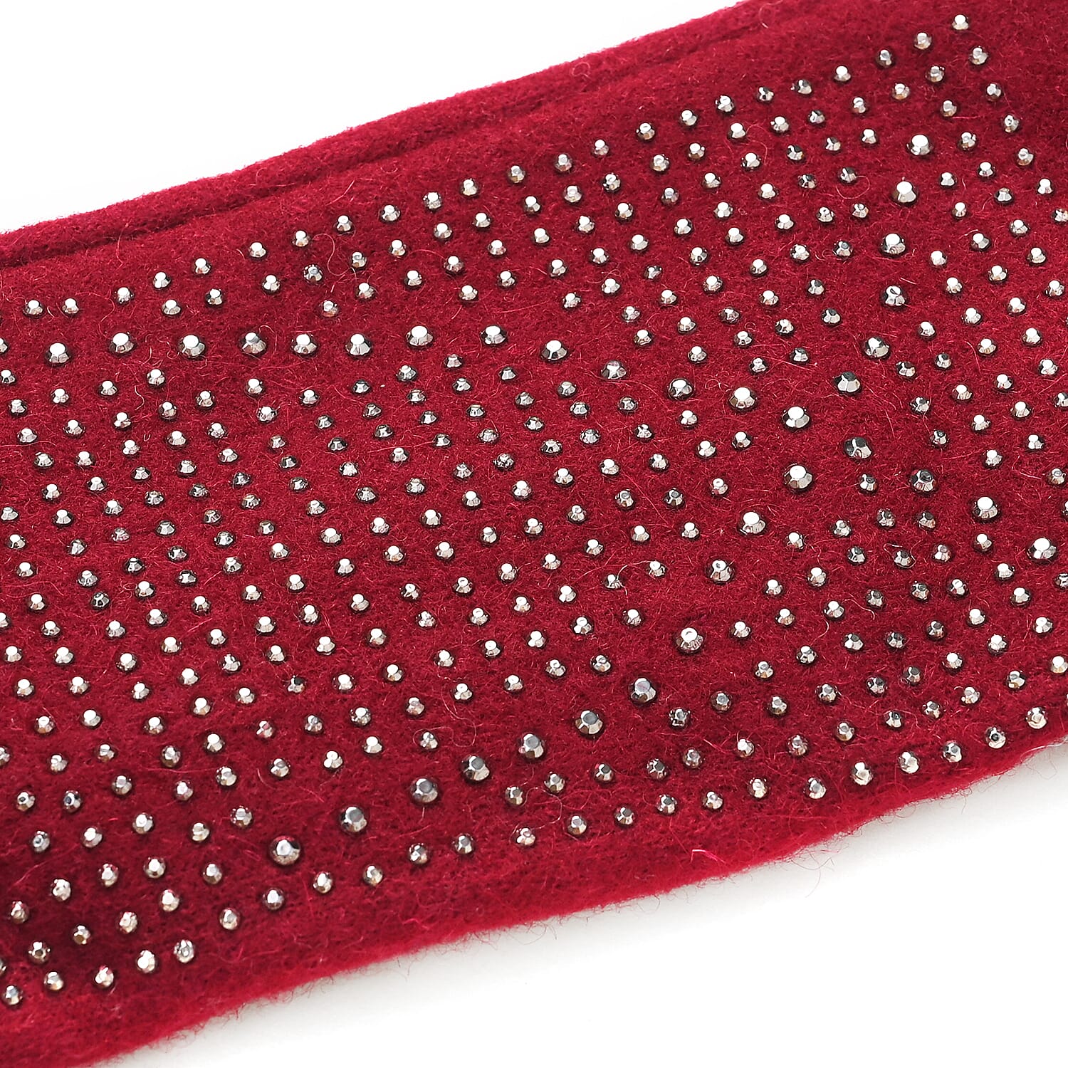 Cashmere Gloves with Rhinestone- Fuchsia