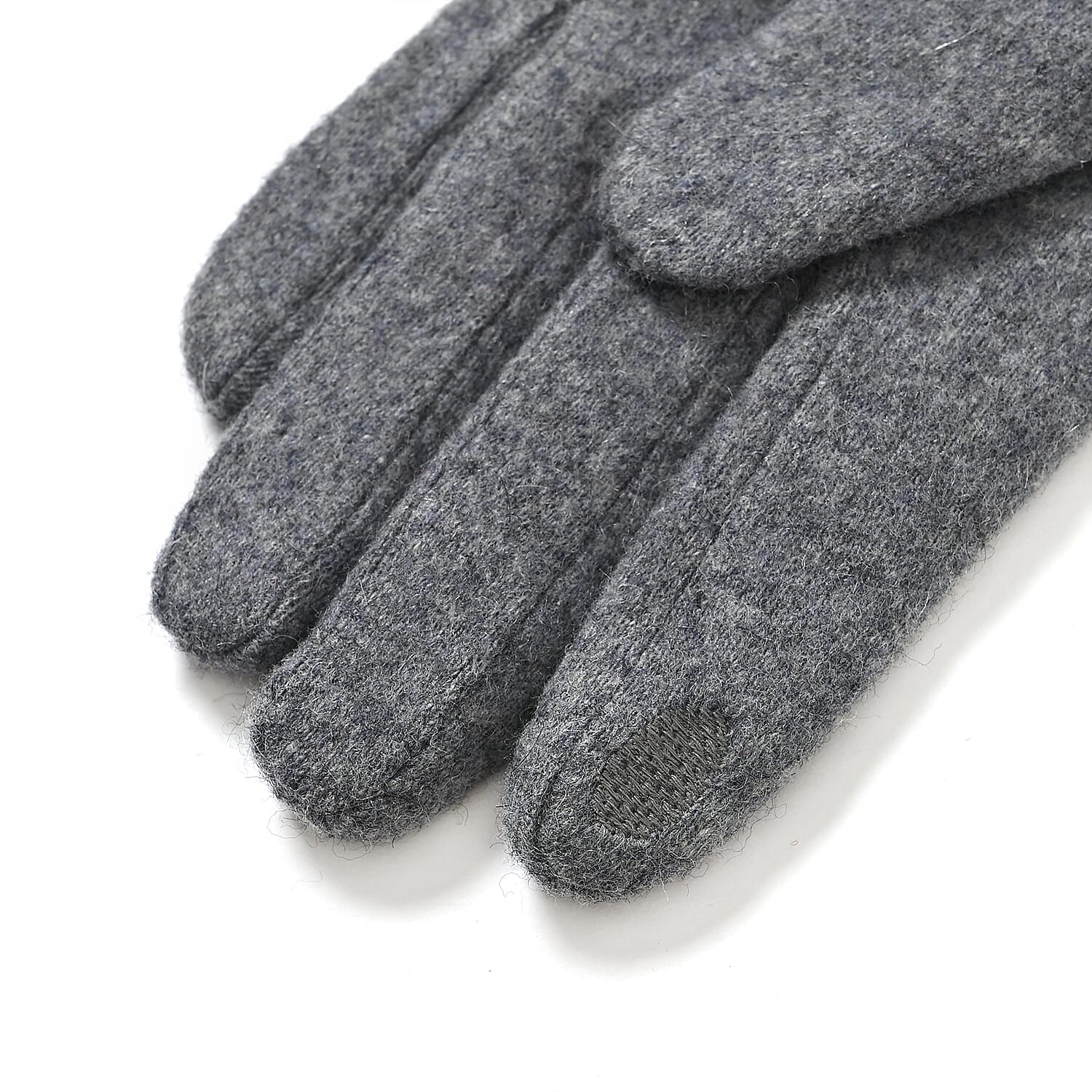 Elegant Cashmere Touch Screen Pearl Embellishments Gloves - Grey