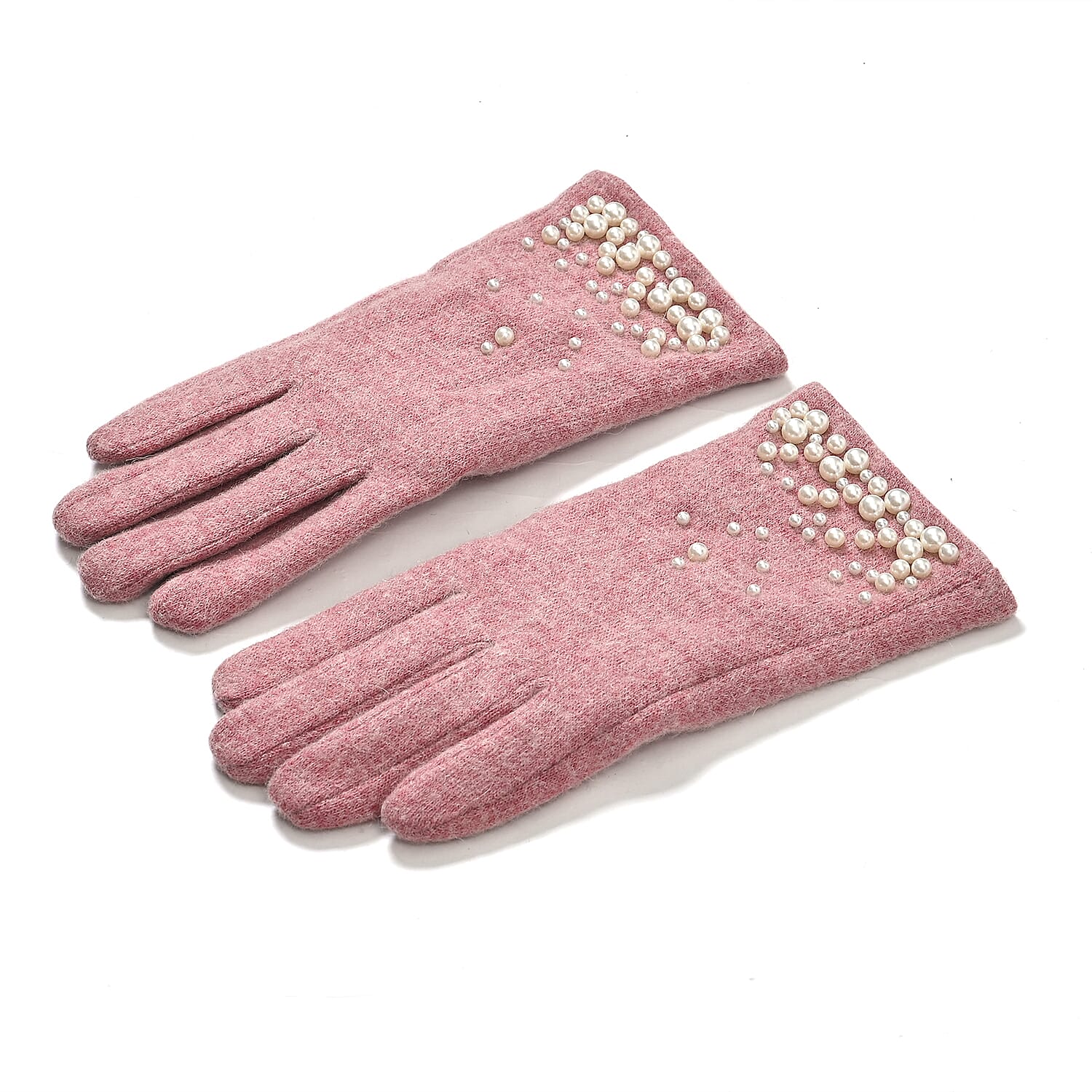 Gloves - 70% cashmere wool - One Size- Pink