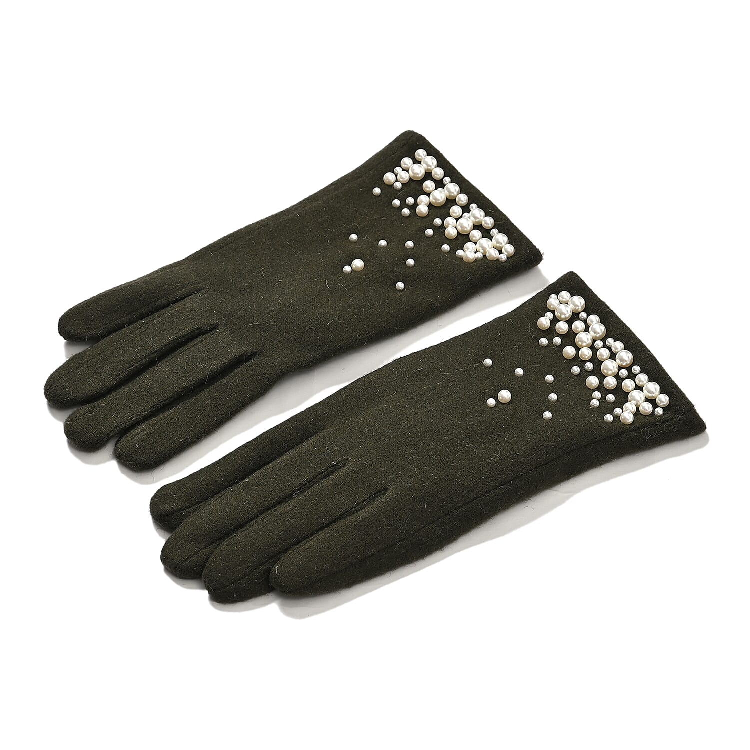 Gloves - 70% cashmere wool - One Size- Green