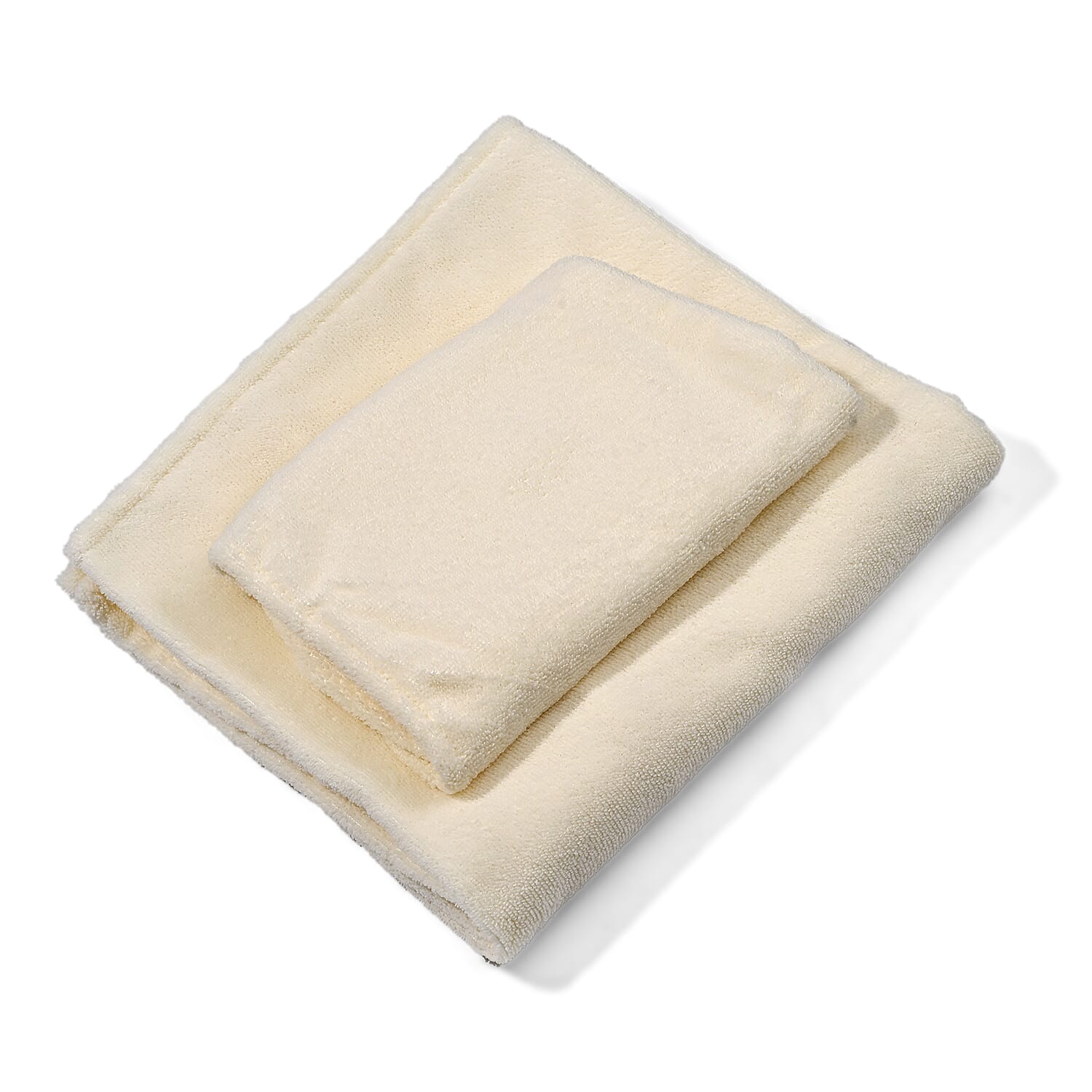 Soft - Comfortable Microfiber Bath and Hair Wrap Cap Set - Cream