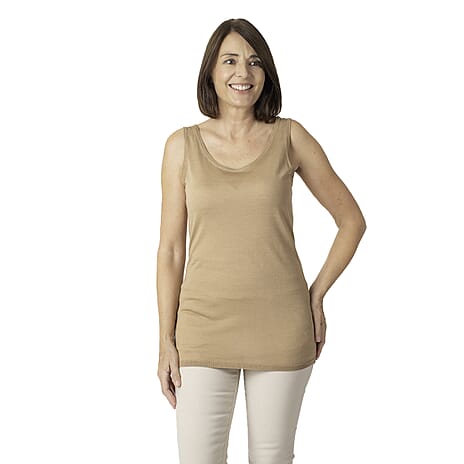 Geox Ladies Fine Gauge Tank Top (Size XS) - Camel