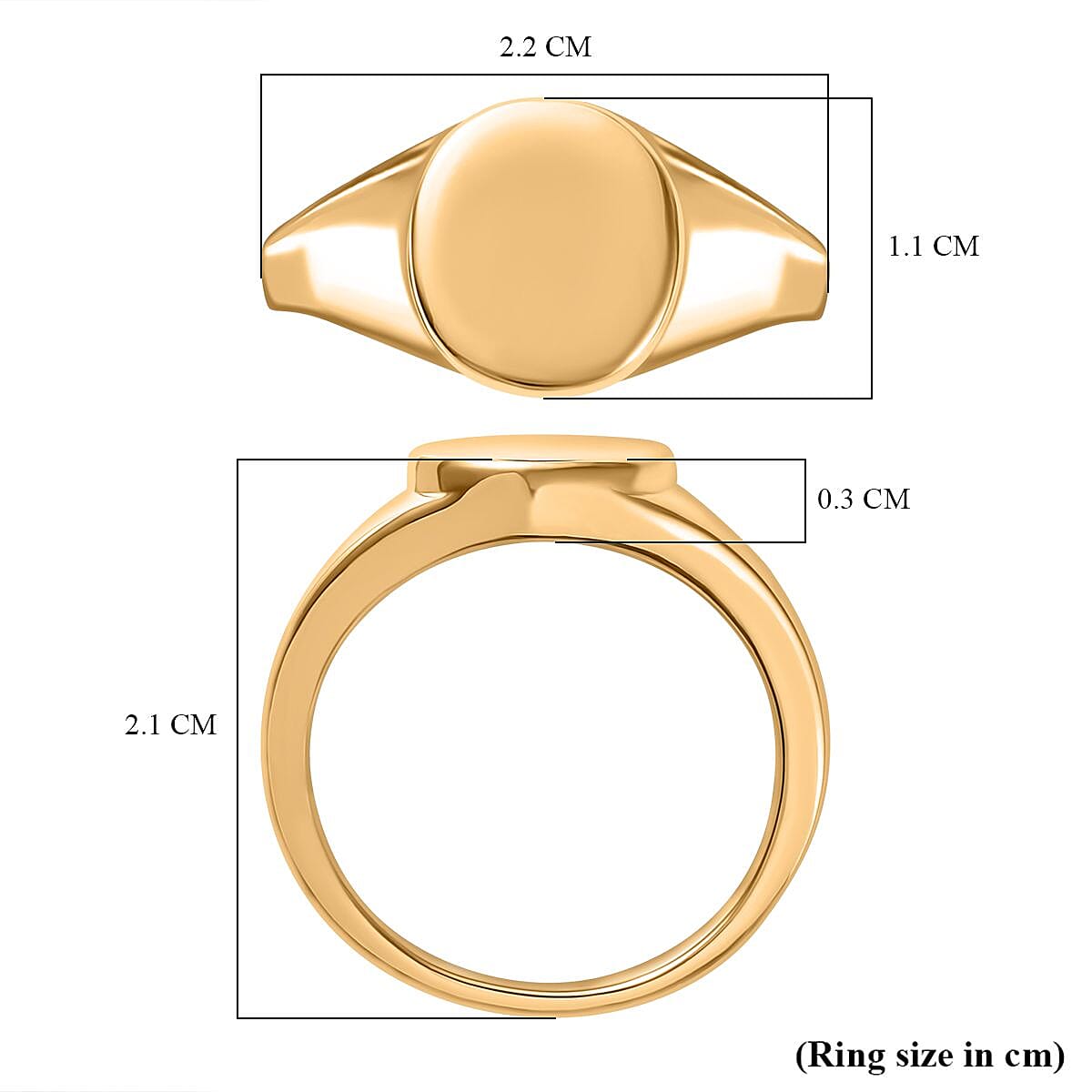 JCK Vegas Mega Closeout - 22K Yellow Gold SIGNET Ring (91.6% Gold Purity)