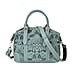 Genuine Leather Convertible Vintage Style Bag with Embossed Damask