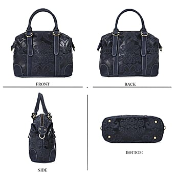 https://tjcuk.sirv.com/Products/78/5/7852628/Leather-Damask-Tote-Bag-Size-31x26x13-cm-Navy-Burgundy_7852628_3.jpg?w=342&h=342