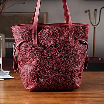 https://tjcuk.sirv.com/Products/78/5/7852660/Genuine-Leather-Embossed-Floral-Tote-Bag_7852660_1.jpg?w=342&h=342