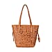 Genuine Leather Embossed Floral Tote Bag