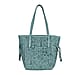 Genuine Leather Embossed Floral Tote Bag