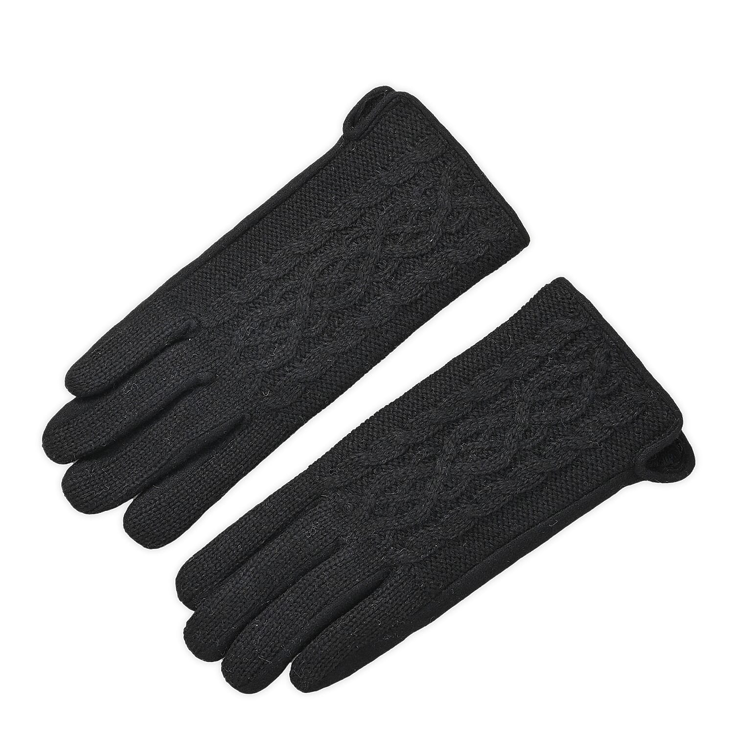 Winter Fashion Must Have - Designer Inspiration - Cashmere Wool Gloves - Black