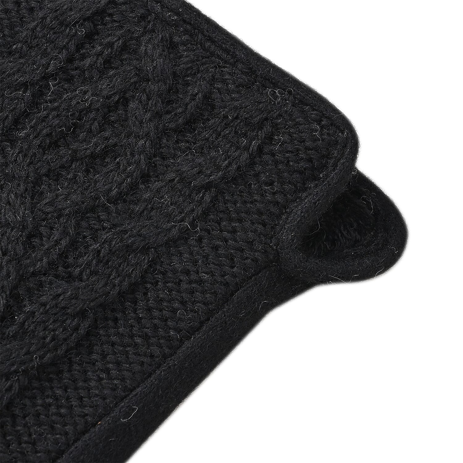 Winter Fashion Must Have - Designer Inspiration - Cashmere Wool Gloves - Black