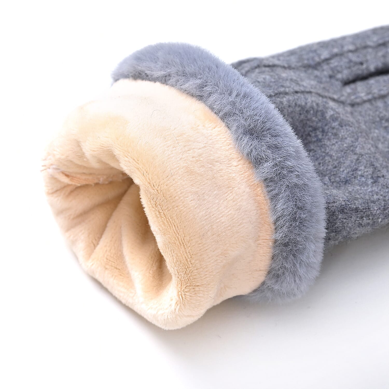 Cashmere Wool Winter Gloves - Grey