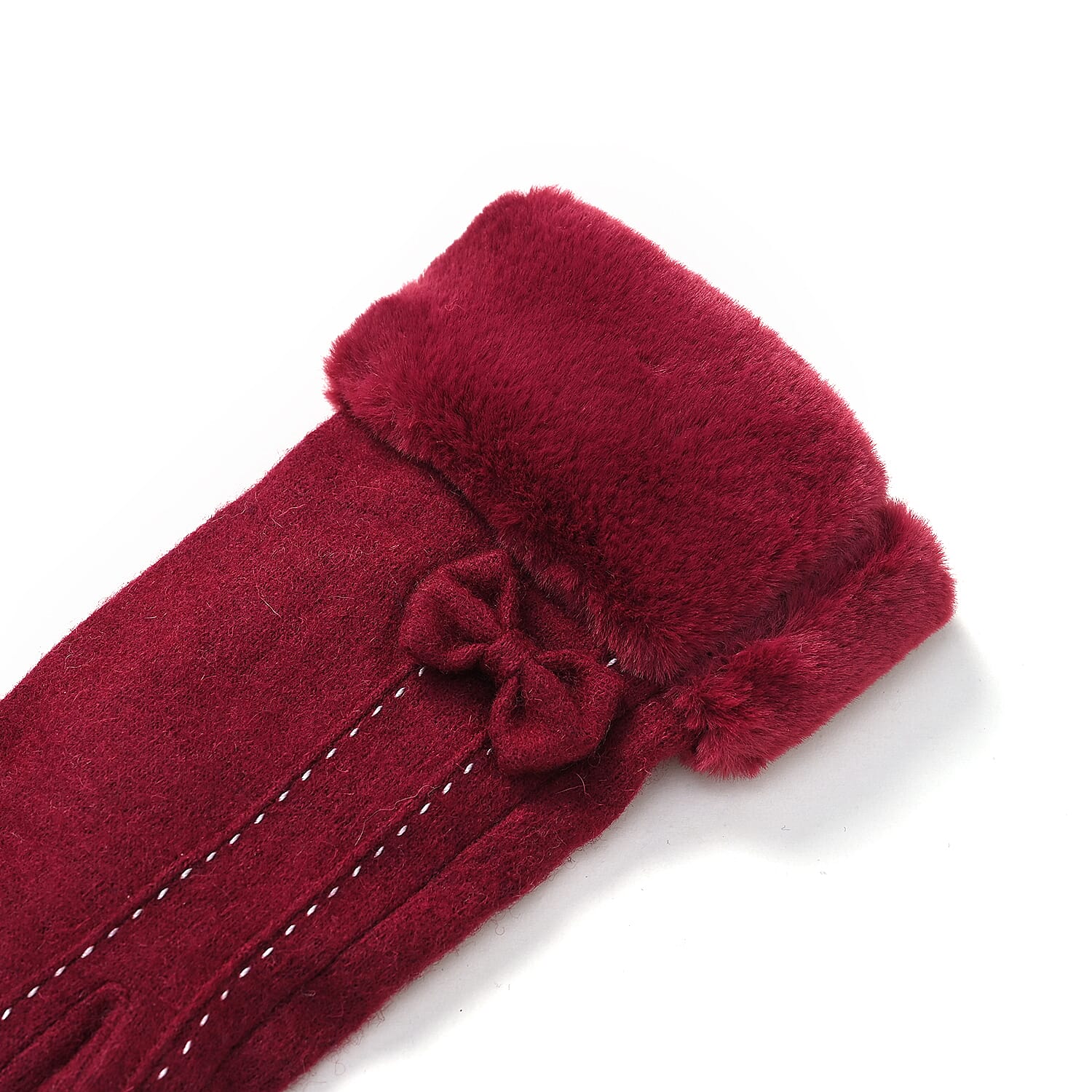 Cashmere Wool Winter Gloves - Red