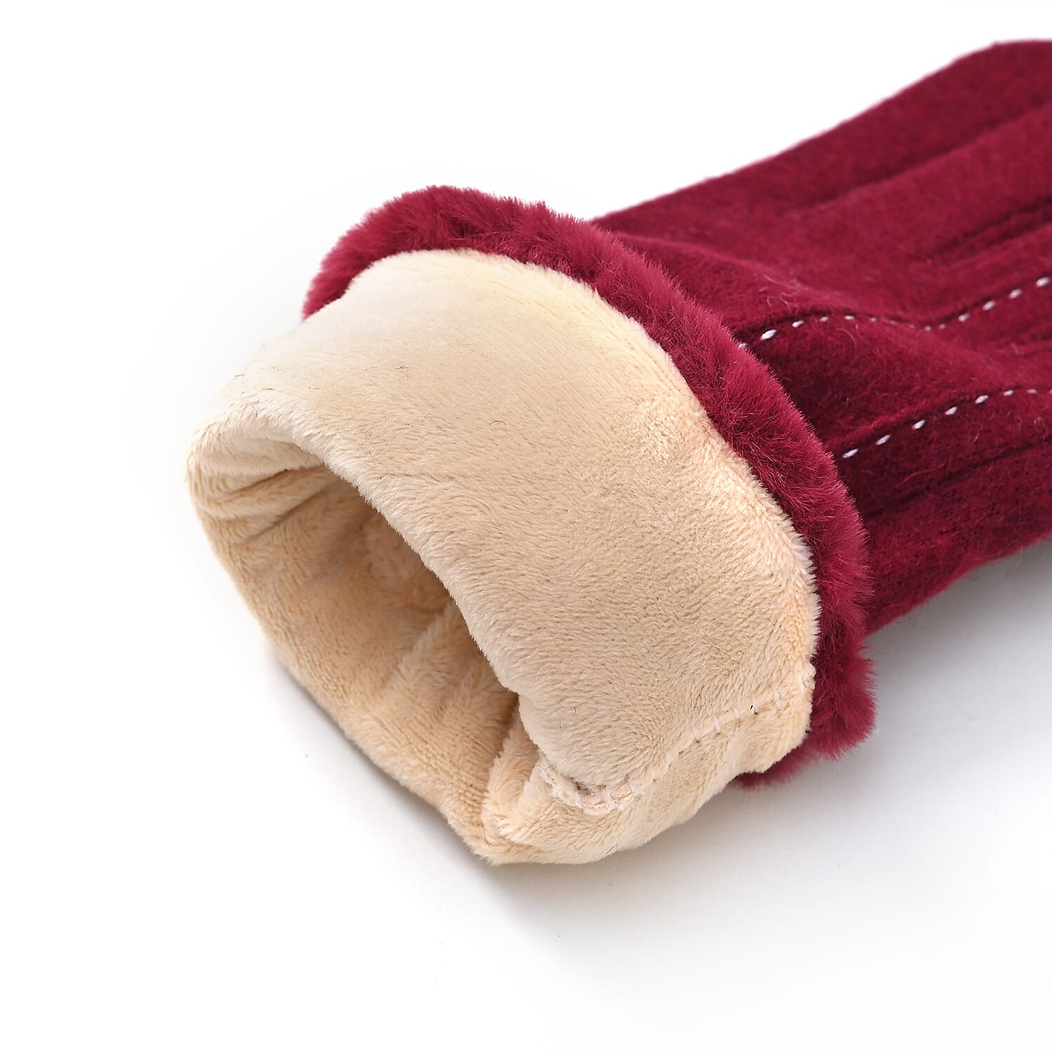 Cashmere Wool Winter Gloves - Red