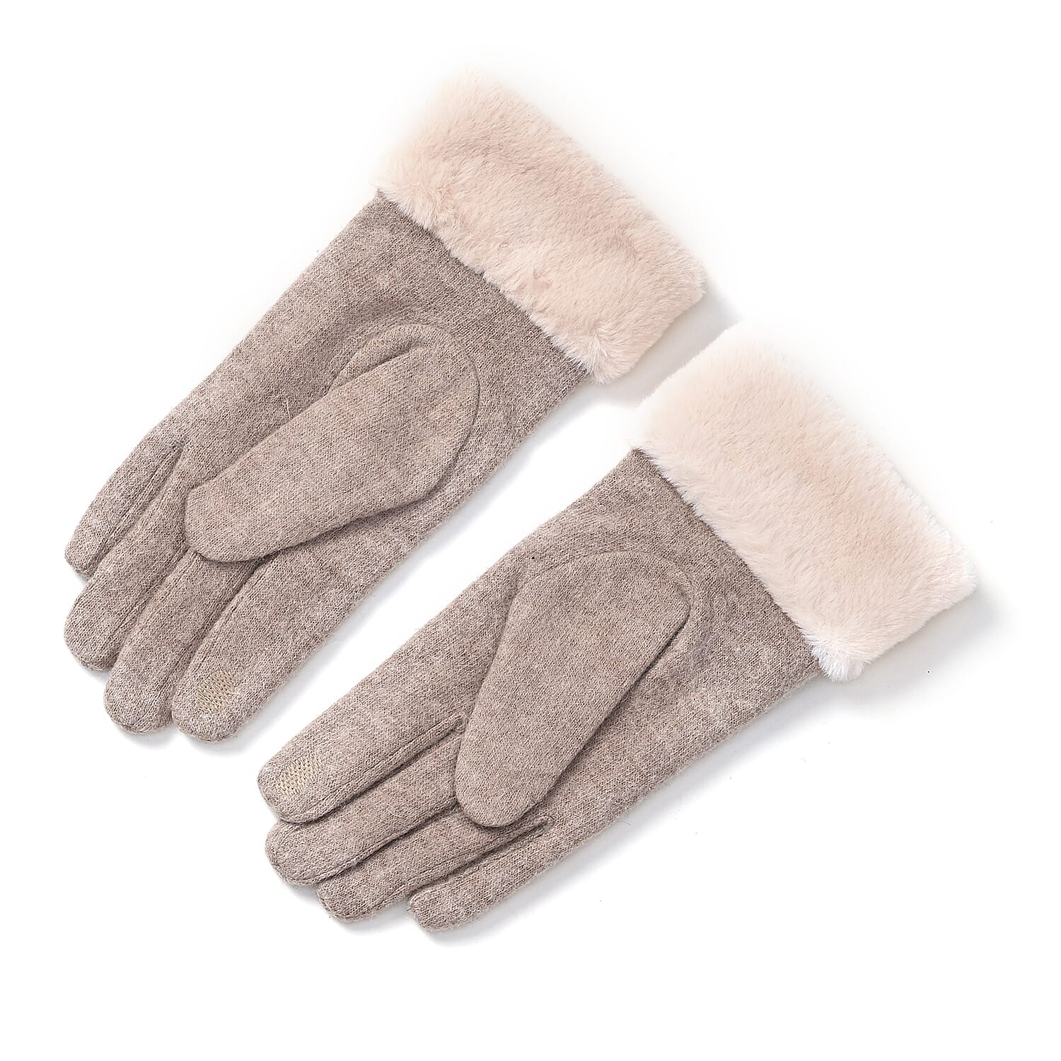 Cashmere Wool Winter Gloves - Beige