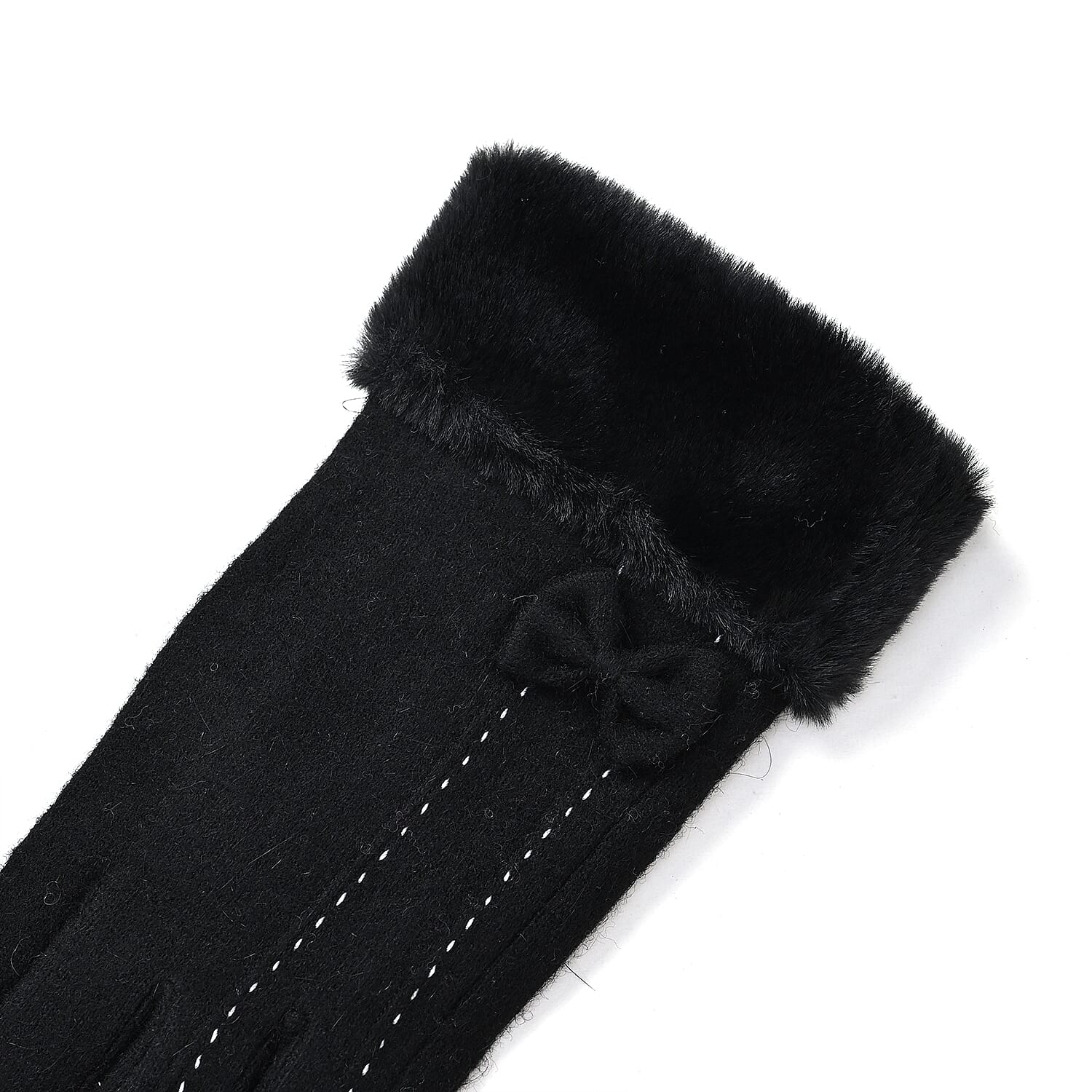 Cashmere Wool Gloves One Size- Black