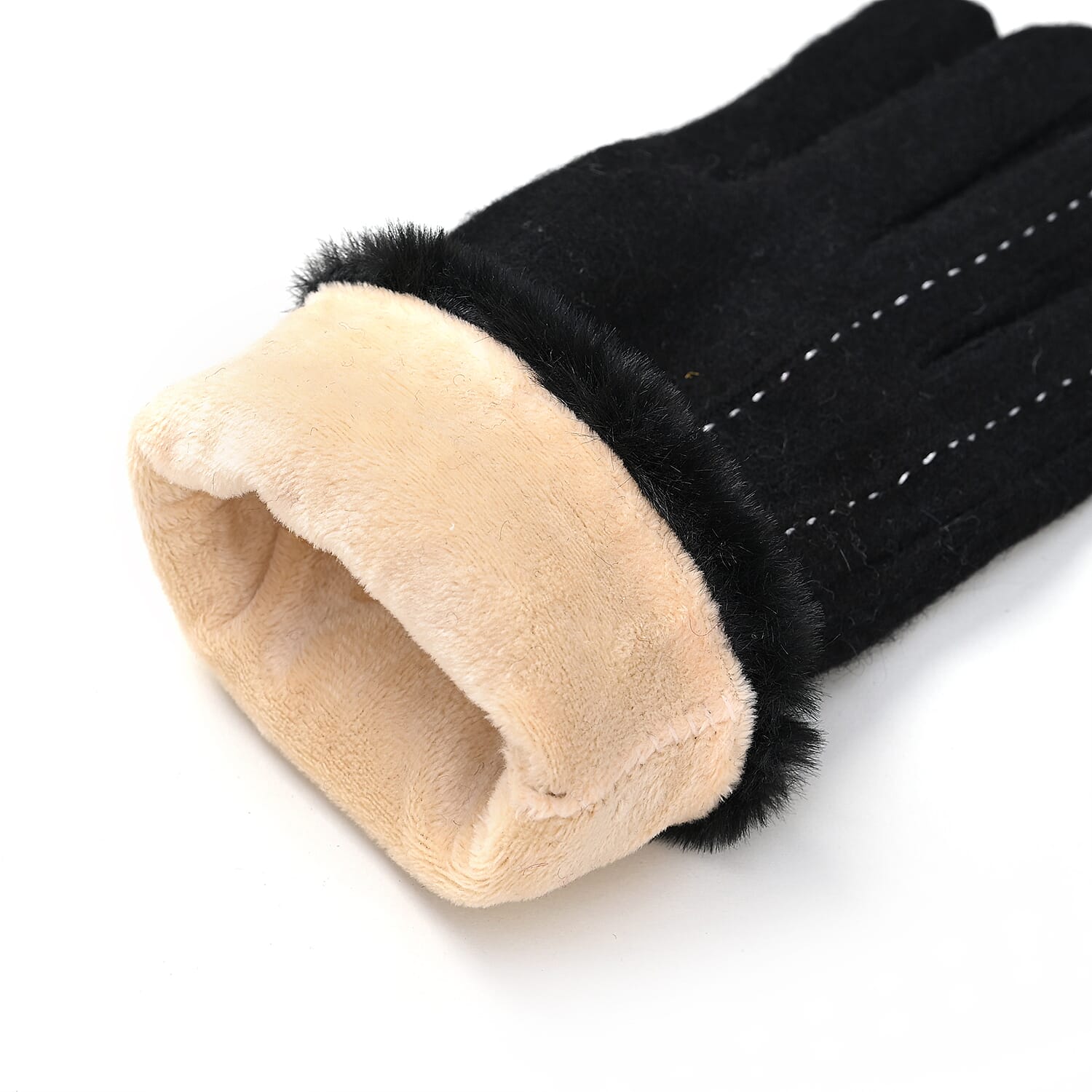 Cashmere Wool Gloves One Size- Black