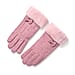 Cashmere-Blend Winter Gloves with Faux Fur Trim and Bow Detail - Touchscreen Friendly