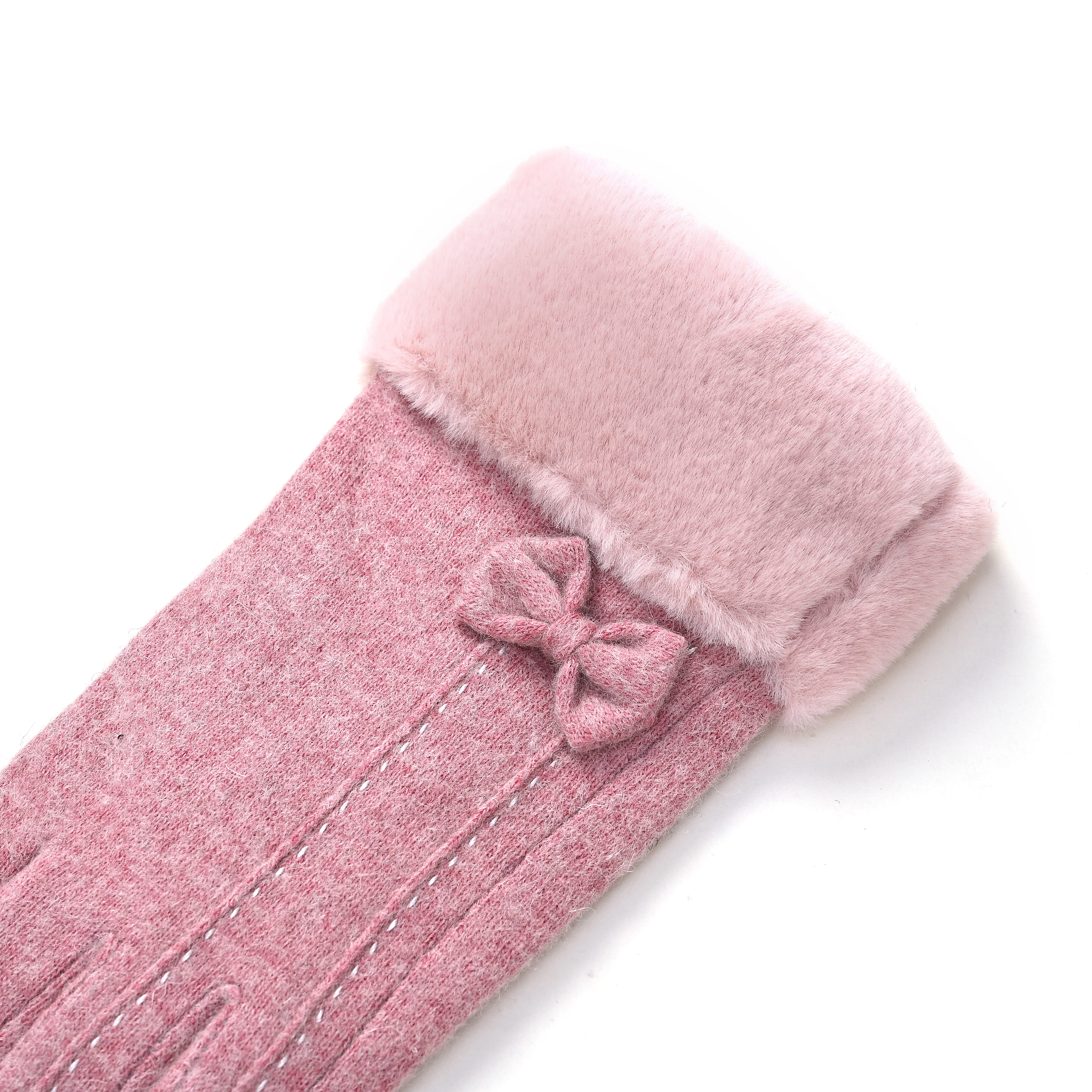 One Time Closeout - Cashmere Wool Gloves One Size- Pink