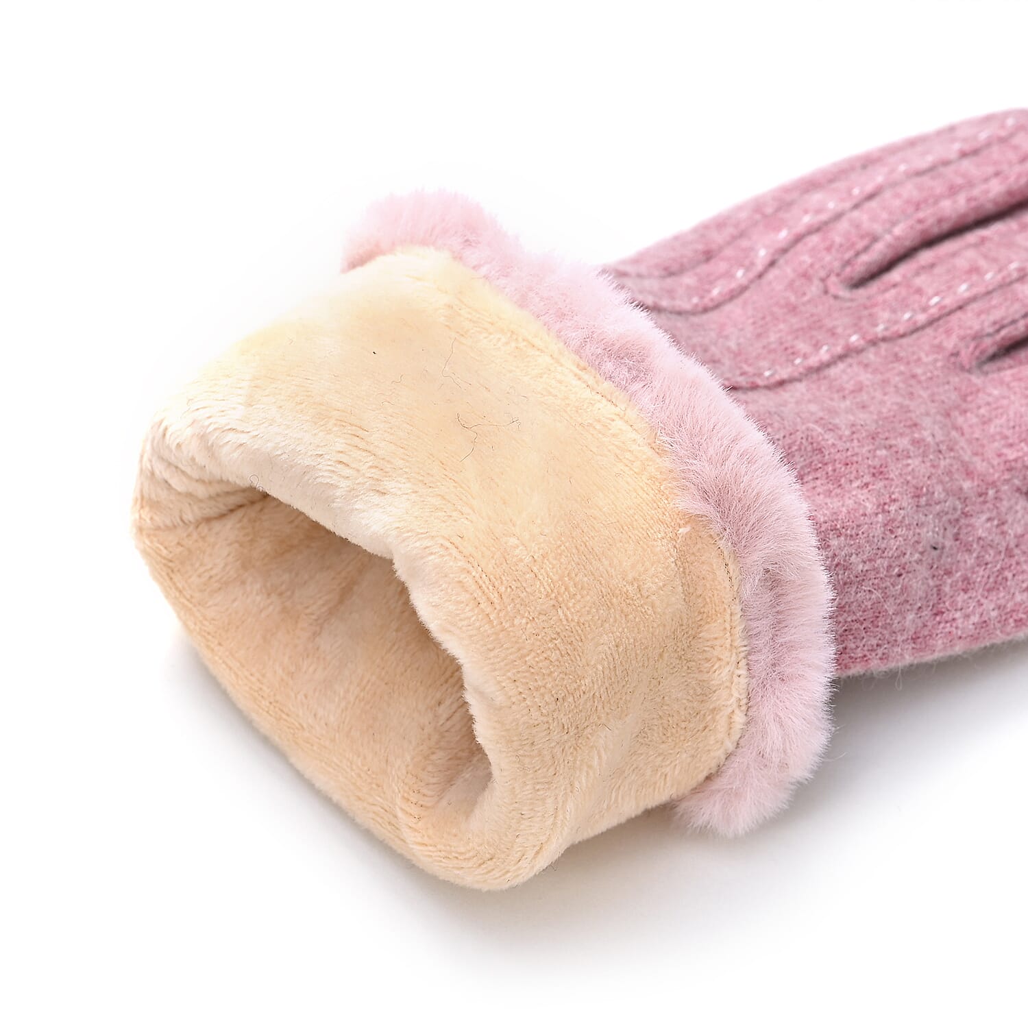 One Time Closeout - Cashmere Wool Gloves One Size- Pink