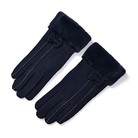 One Time Closeout - Cashmere Wool Gloves (24 x 9cm) - Navy