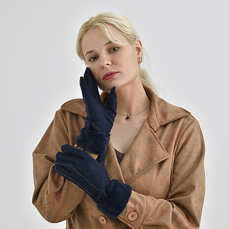 One Time Closeout - Cashmere Wool Gloves (24 x 9cm) - Navy