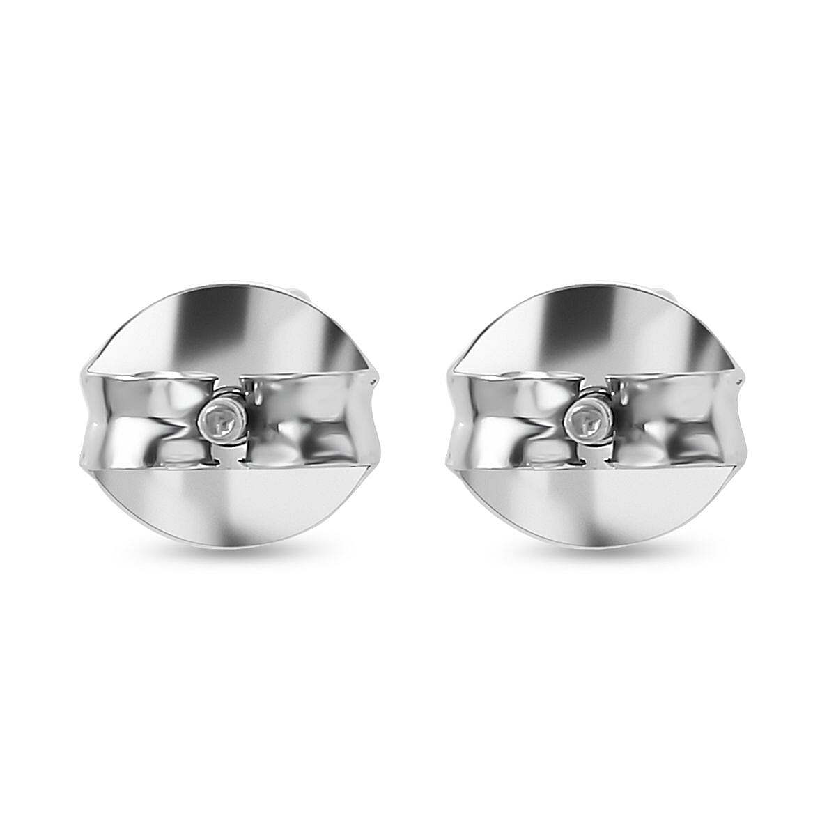 Moissanite Stud Earrings in Platinum Overlay Sterling Silver