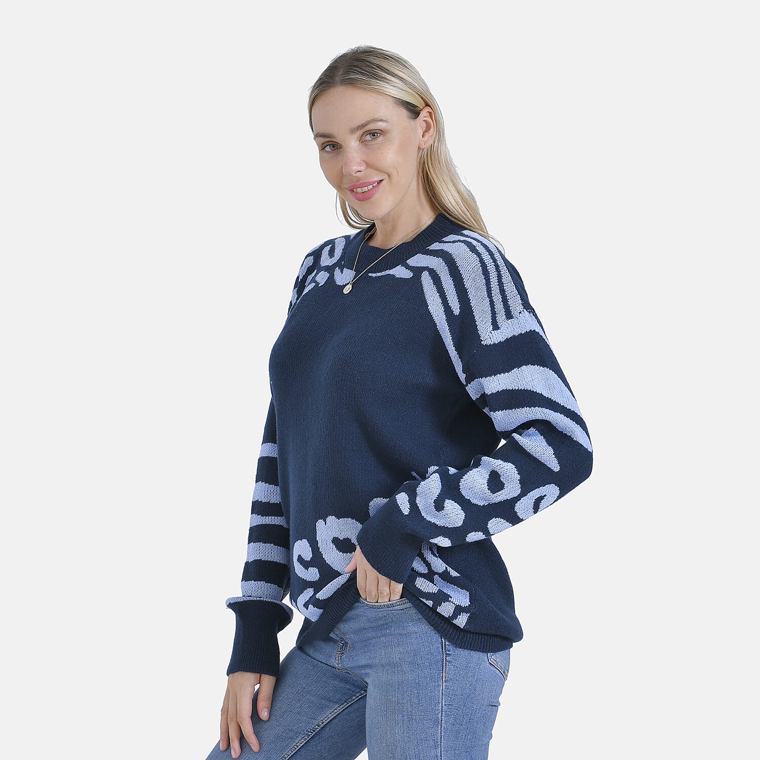 La Marey R-Neck Leopard Print Jumper