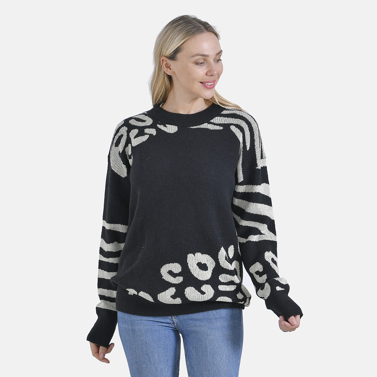 La Marey R-Neck Leopard Print Jumper