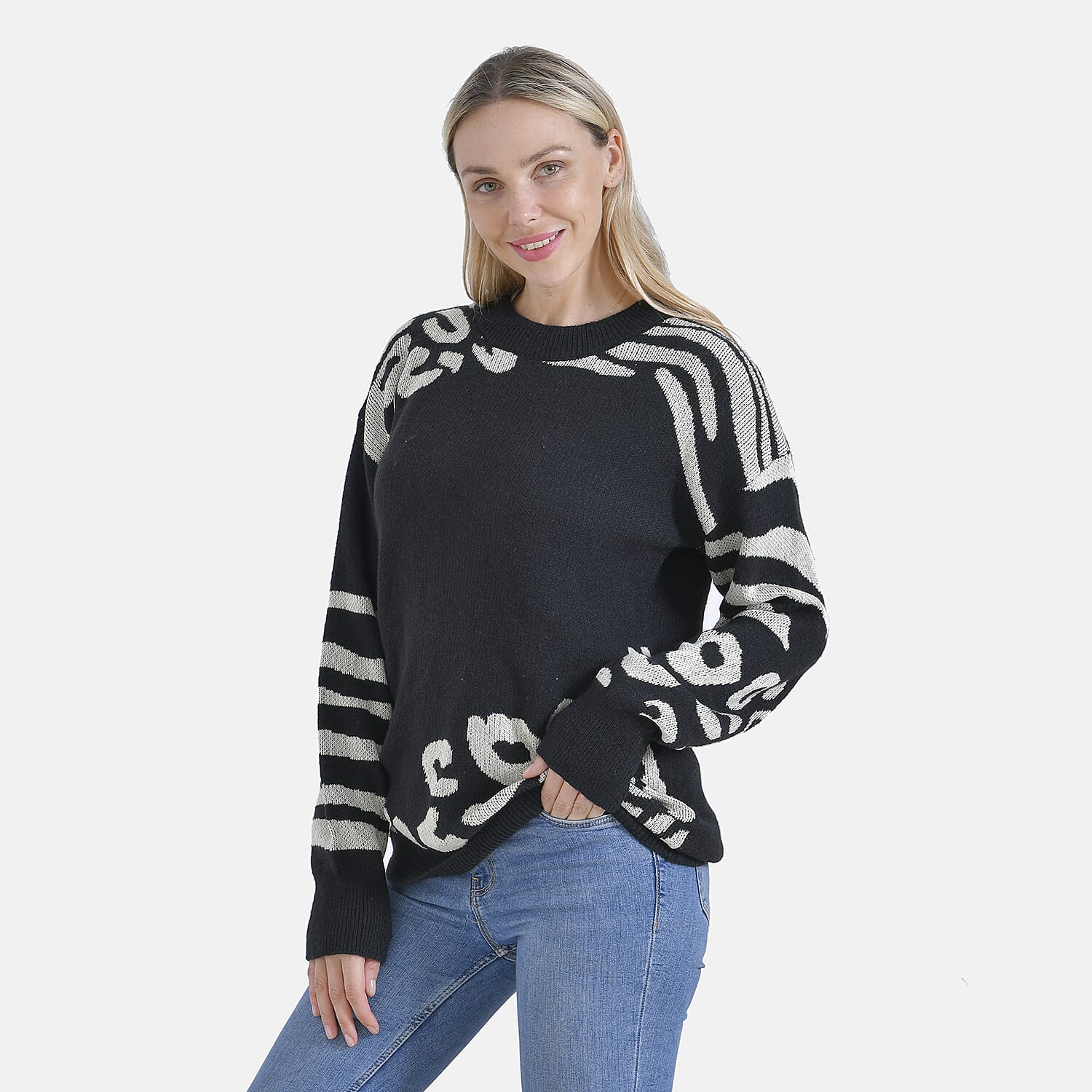 La Marey R-Neck Leopard Print Jumper