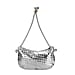 Leatherette Weave Pattern Crossbody Bag - Silver