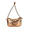 Leatherette Weave Pattern Crossbody Bag - Silver