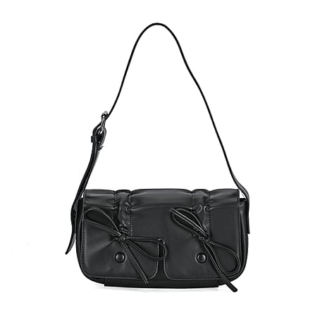 Stylish Bowknot Design Crossbody Bag (Size 27x8x12 cm) - Black