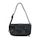 Leatherette Bowknot Design Crossbody Bag - Black