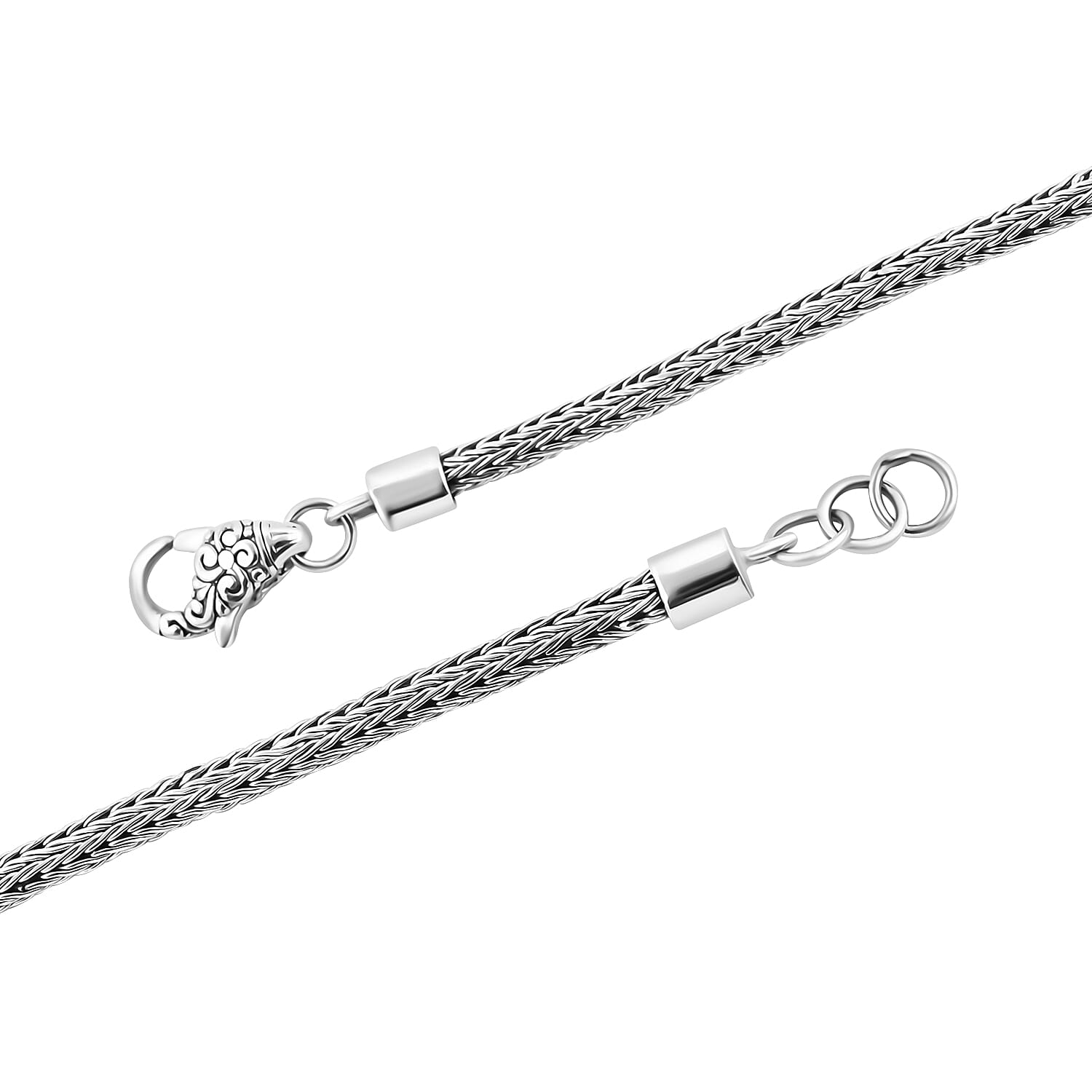 Royal Bali Collection - Sterling Silver Tulang Naga Bracelet (Size - 7.5),  Silver Wt. 7 Gms