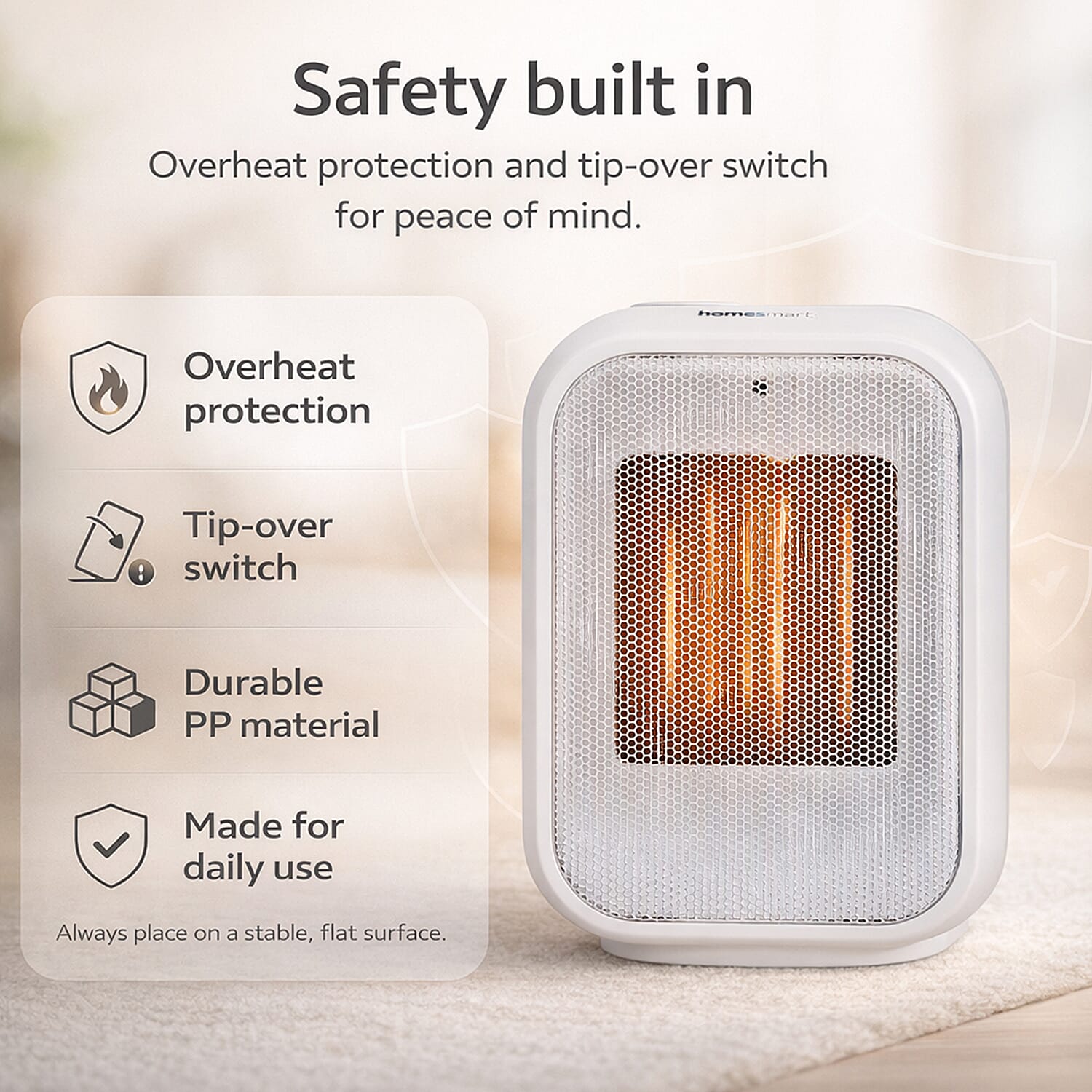 Wise Buy - Homesmart Portable Electric Fan Heater (1500W)