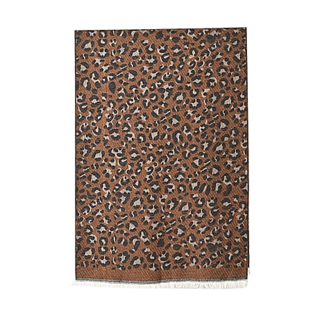 Closeout Deal Leopard Pattern Super Soft Shawl (One Size, 200x68cm) - Brown