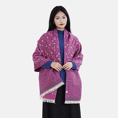 Closeout Deal Super Soft Leopard Print Shawl - Pink