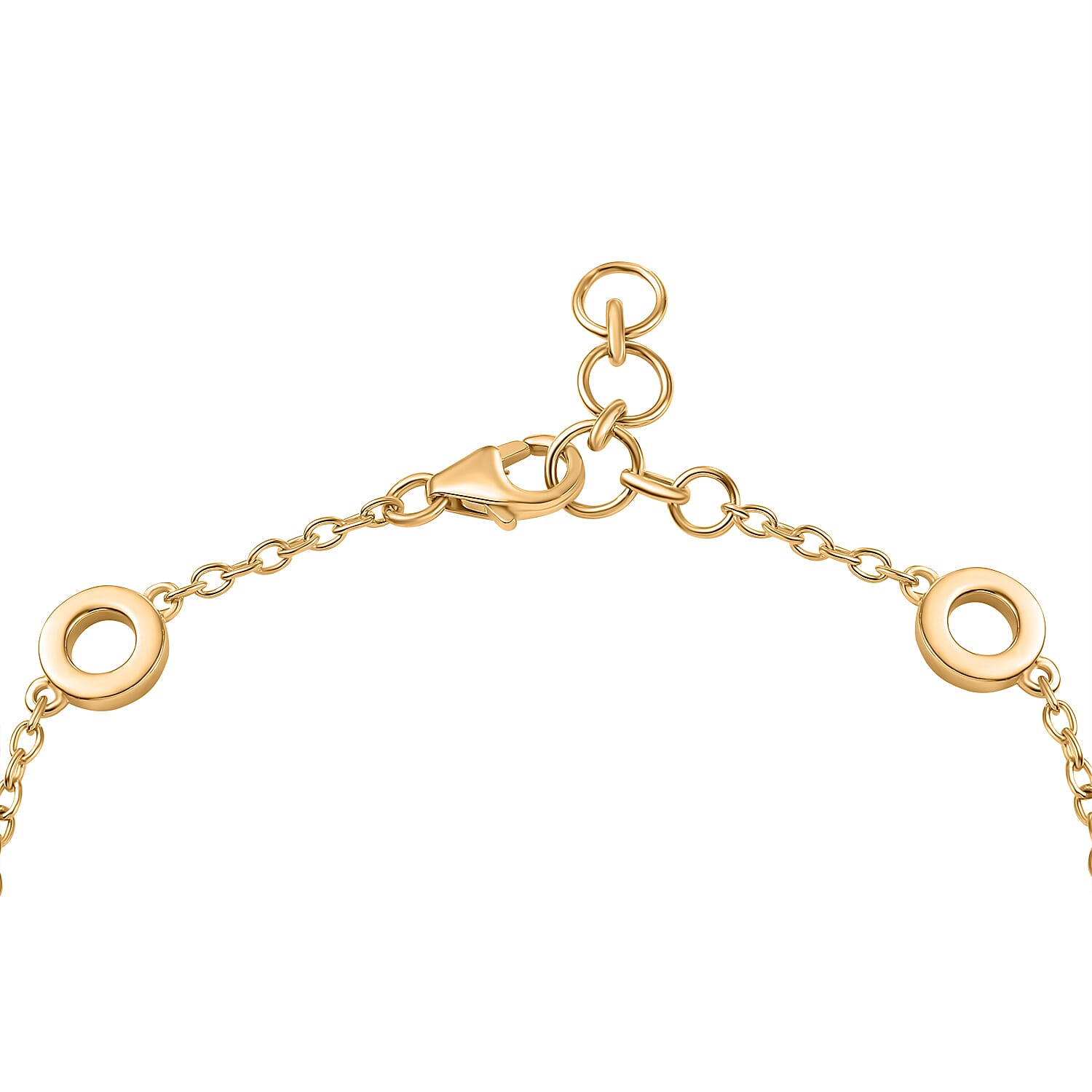 GP Natural Chrome Diopside, Blue Sapphire & White Zircon Chain Bracelet (Size - 7-1 Inch Ext) in 18K Vermeil Yellow Gold Sterling Silver 1.27 Ct,